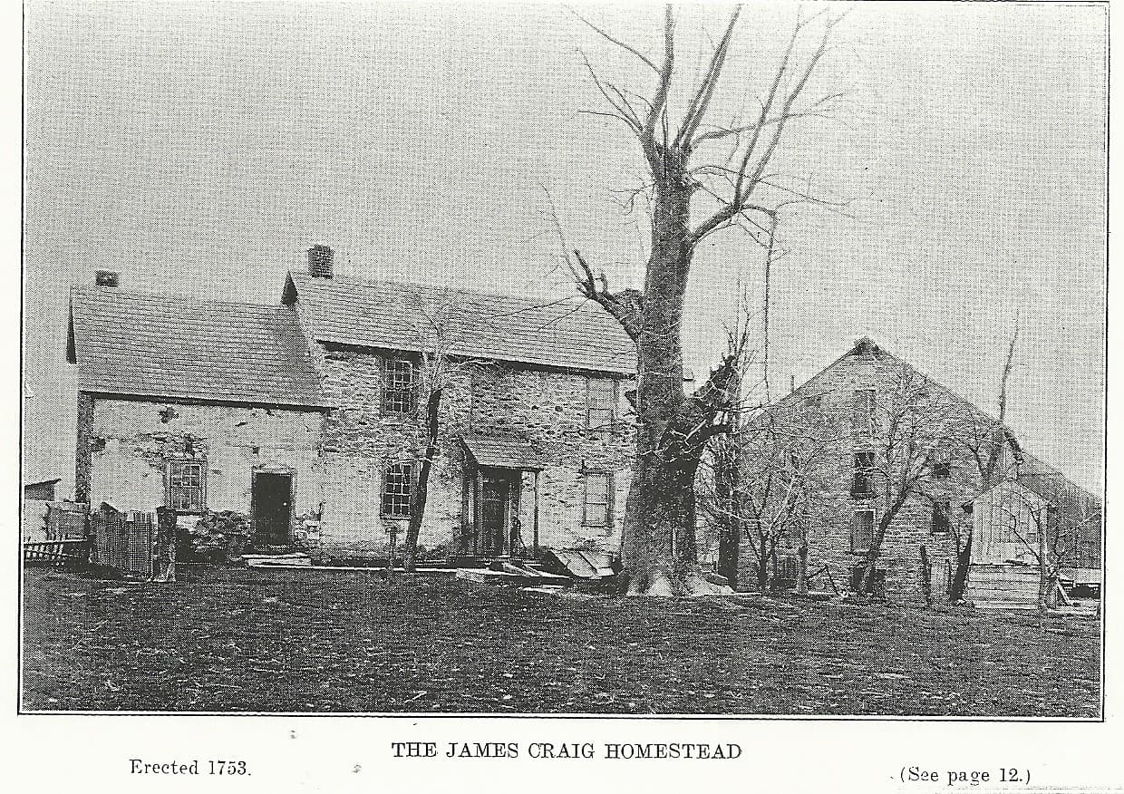 The James Craig Homestead, erected 1753